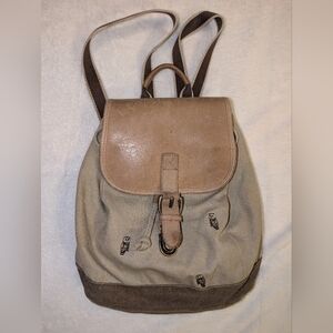 Vintage L L Bean Boat & Tote Bag Rare Backpack Owl Embroidered Leather Brown